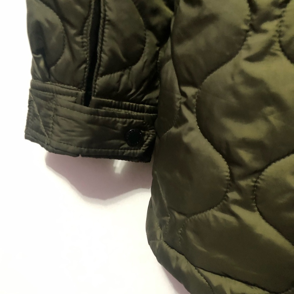 French Connection Puffer Olive Green Jacket with cap for Women - Picture 9 of 9